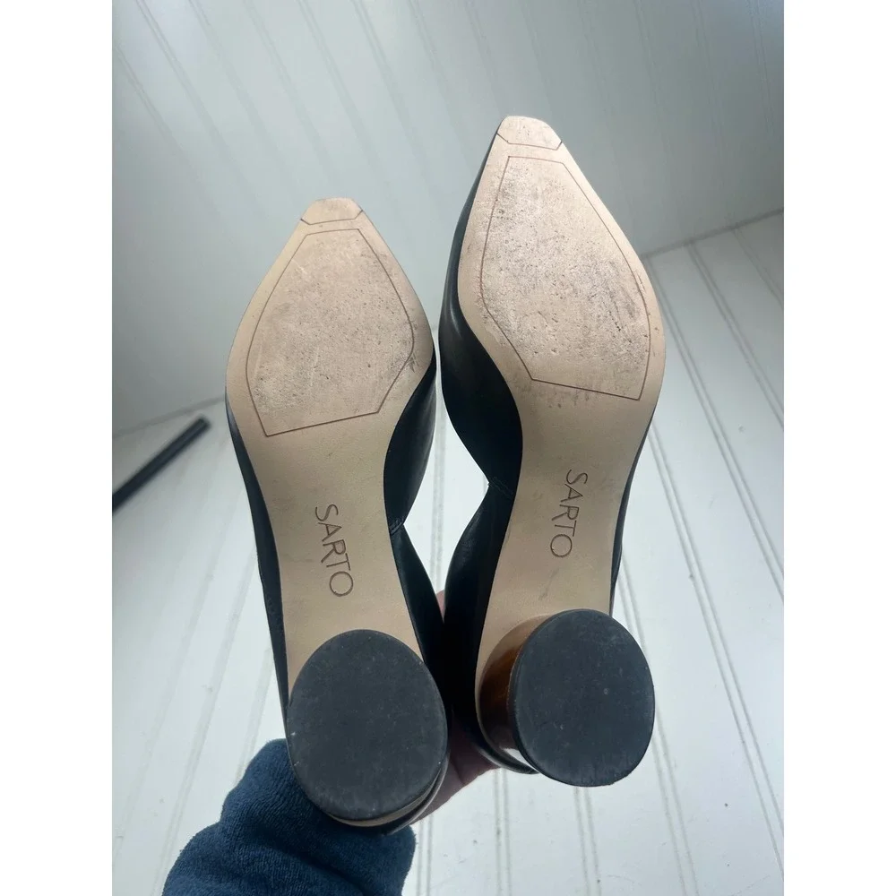 Franco Sarto Vintage Salino Black Pump Work Heels Women's Size 7M $140